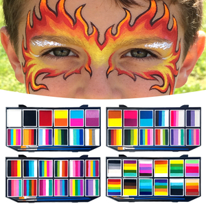 Colori Temporanei per Viso a Base d'Acqua Modello Rainbow, Palette per Body Art Festiva per Bambini e Adulti, Spedizioni Veloci - Product Image 1