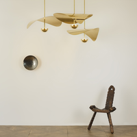 Lustre suspendu LED en laiton sculptural minimaliste italien moderne pour salon, salle à manger, villa, escalier, hôtel, décoration