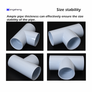 Prix d'usine Raccords de tuyauterie en PVC <span class=keywords><strong>rigide</strong></span> durable de 2 pouces Raccords en T de plomberie de bain à remous blanc personnalisés Connecteurs en T Jardin - Product Image 3