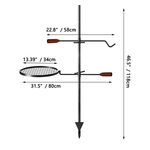Parrilla Giratoria 360° Resistente para Fogatas, Rejilla Ajustable en Altura para Fogatas, Parrilla para Asar al Aire Libre <span class=keywords><strong>con</strong></span> Bolsa <span class=keywords><strong>de</strong></span> Transporte - Product Image 3