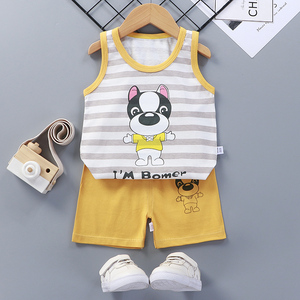 Conjuntos de Ropa para Niños, Camiseta sin Mangas y Pantalones Cortos de Verano, Venta al por Mayor, Conjuntos de Ropa para Bebés Niños de 2 Piezas - Product Image 4