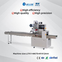 Machine d'emballage horizontale pour biscuits, machine d'emballage de pain, machine d'emballage de croissants, machine d'emballage Flow Pack entièrement servo-assistée.