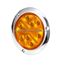 Feu arrière rond de 4 pouces à 14 LED avec anneau de gel à double intensité et avertissement stroboscopique 12-24V pour camions et remorques, étanche IP67