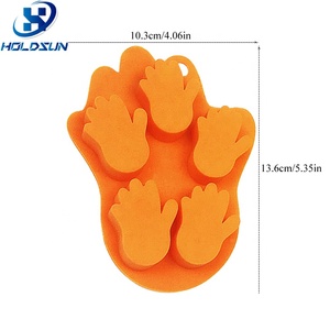 Moule à glaçons en silicone en forme de paume à 5 cavités, couleur personnalisable, qualité alimentaire, outil de pâtisserie pour la préparation de gâteaux <span class=keywords><strong>au</strong></span> <span class=keywords><strong>chocolat</strong></span> et de gelée - Product Image 2