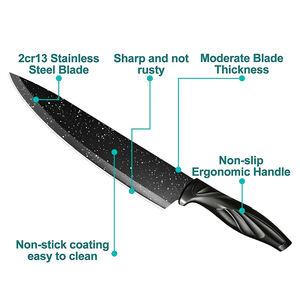 وصل حديثًا سكاكين من الفولاذ المقاوم للصدأ سوداء مثيرة من WUJO موضة 2024، طقم سكاكين مطبخ، سكين تقشير فواكه مفيد للشيف - Product Image 5