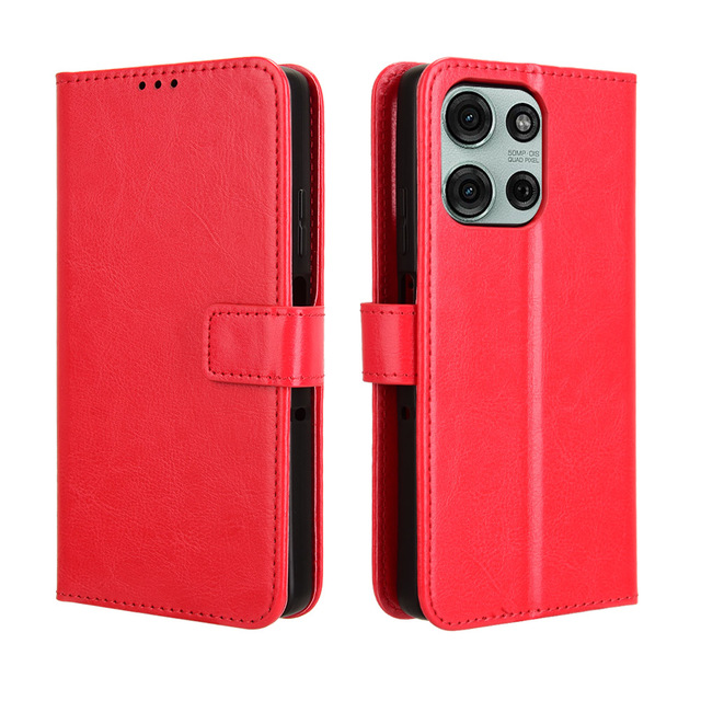 For MOTO G75 5G Protective Slim Flexible PU Crazy Horse Pattern Wallet Pouch Flip Magnetic Card Slot TPU Leather Phone Case