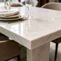 Table à manger rectangulaire moderne en pierre frittée effet marbre pour hôtel, appartement, mobilier de salle à manger contemporain
