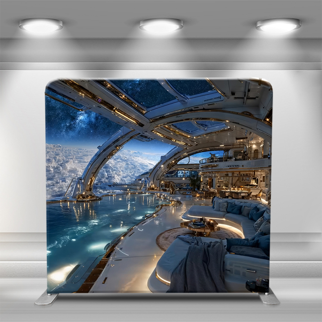 Custom Print 8ft 10ft 12ft Commercial Pillow Case Photo Booth Indoor Trade Show Tension Fabric Backdrop Display