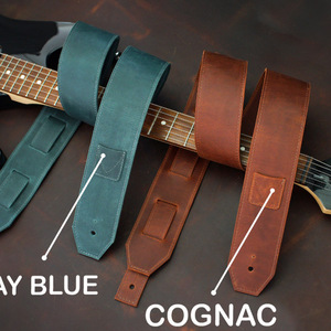 Correa de hombro para guitarra de cuero PU transfronteriza, correa para bajo y ukelele, correa de instrumento musical de un solo hombro grabable con láser - Product Image 3