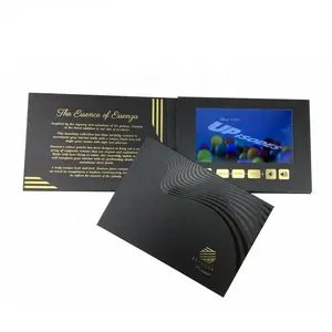Customized Digital Video Book Gift Wedding Greeting Card 7 Inch Lcd Video Brochure