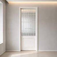Porte à battant en aluminium certifiée CE, porte à battant en verre à motifs décoratifs pour la séparation de la chambre à coucher et du salon
