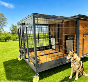 Outdoor Dog Kennel with <strong>Run</strong> Mobile Weatherproof Dog House with Wheels Easy to Clean for <strong>Garden</strong> Use - Product Image 6