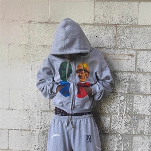 Conjunto Deportivo Personalizado con Cremallera DTG, 100% Algodón, Traje Deportivo Personalizado con Estampado, Conjuntos para Correr de Algodón - Product Image 1