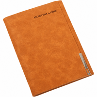 Carnet à couverture rigide A5 personnalisé avec logo, en cuir PU, avec clip à stylo en métal, papeterie de bureau