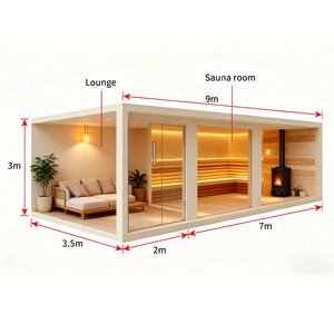 Sauna extérieur commercial électrique moderne et spacieux, grande capacité pour 8 à 15 personnes, idéal pour le bien-être communautaire et les spas sociaux - Product Image 2