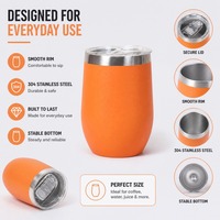 Gobelet à vin isotherme de 12 oz en acier inoxydable 304 à double paroi, tasse à eau sous vide, gobelet à vin thermique personnalisé avec couvercle