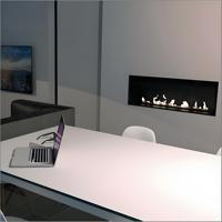 Cheminée électrique intelligente de 60 pouces au bio éthanol Style designer moderne en acier autoportante avec foyer personnalisé pour l'intérieur