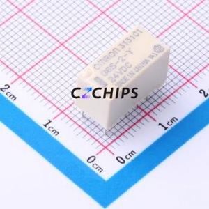 G6S-2-Y DC24 Signal Relay DIP,7.3x14.8mm Relay 24V 2 Changeover: 2C (DPDT-Changeover)::: 250V-AC/220V-DC Silver + Gold Plated - Product Image 1