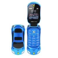 Teléfono Móvil Flip F15 Desbloqueado 2G GSM Doble SIM, Mini Teléfono Celular con Diseño de Auto Deportivo, Cámara y Linterna