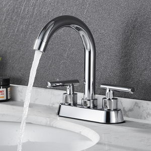 Salle de bain zinc <span class=keywords><strong>noir</strong></span> <span class=keywords><strong>main</strong></span> <span class=keywords><strong>eau</strong></span> chaude <span class=keywords><strong>froide</strong></span> 2 double poignée <span class=keywords><strong>robinet</strong></span> de bain mural - Product Image 2