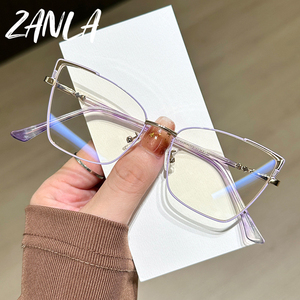 2025 khung vuông mới hình học kim loại chống ánh sáng màu xanh kính thời trang đơn giản đi lại kính máy tính Gương phẳng - Product Image 2