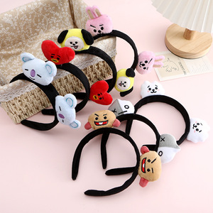 Serre-tête large en peluche mignon pour filles, accessoire de fête K-pop personnalisé pour groupes d'idoles, pince à cheveux pour le lavage du visage, serre-têtes de concert K-pop - Product Image 2
