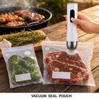 Pompe à vide prête à être expédiée, sacs de conservation alimentaire réutilisables, qualité alimentaire, pour aliments pour bébés, viande, cuisson sous vide, vente en gros, cuisine