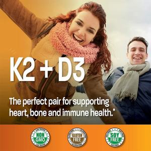 Complément alimentaire à la vitamine K2 D3 très vendu, soutien à la santé, 120 capsules, complément vitaminique pour femmes et hommes - Product Image 2