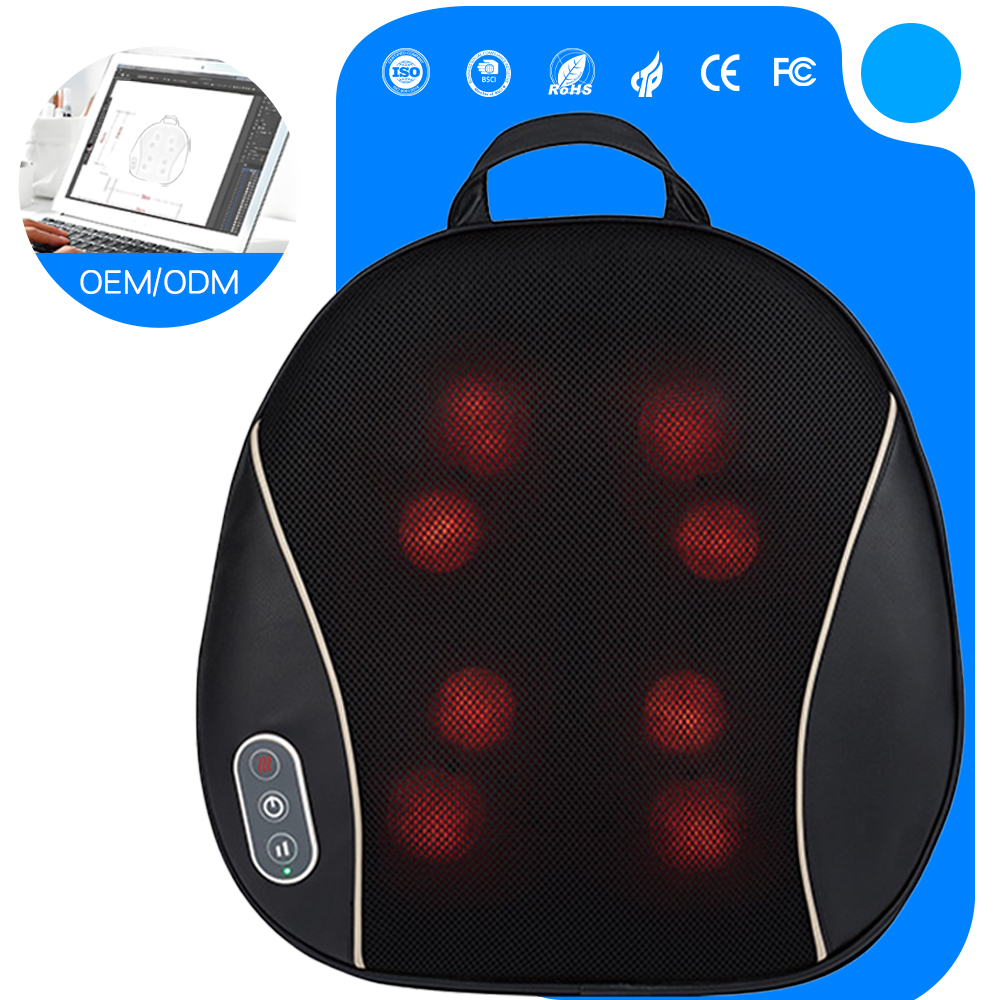 Becozy Portable Shiatsu Vibrating Back Massager Multi-Level Adjustable Mobile Heat Massager for Waist Neck for Outdoor Fitness