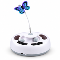 Jouet électrique 3-en-1 pour chat : Papillon interactif, souris cachée et balle roulante automatique