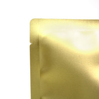 Sac d'emballage en laminé doré avec logo personnalisé pour masque facial, sac à trois soudures latérales