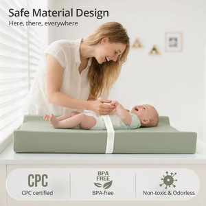 Funda para cambiador de algodón transpirable y suave para bebés recién nacidos con arnés de seguridad y base antideslizante - Product Image 4