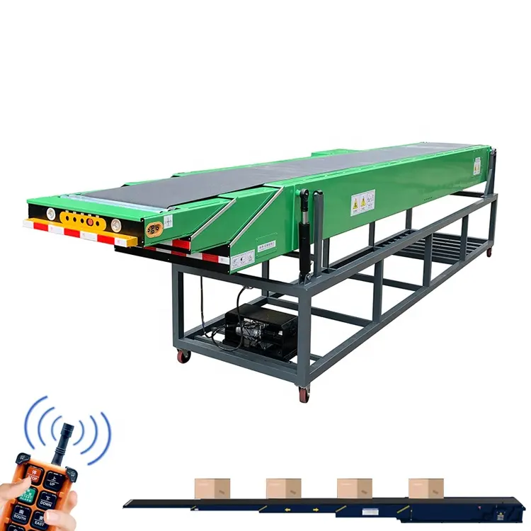 Factory Transference Cargo Transporter Mobile For Truck Loading Unloading Telescoping Belt Conveyor