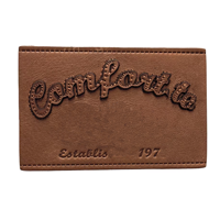 Étiquettes et patchs Jacron en cuir PU gaufré personnalisé pour jeans et vêtements avec finition haut de gamme