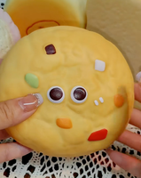 Jouet Squishy Zoey Big Eye en forme de cookie, en mousse PU à remontée lente, jouet anti-stress à presser, vente en gros