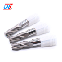 Fraise à rainurer en carbure monobloc à 3 dents, à bord ondulé, non revêtue, pour alliage d'aluminium, usinage CNC, sur mesure OEM