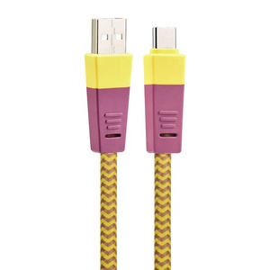 1M de color marrón amarillo W tejido de Nylon trenzado USB de tipo A USB-C <span class=keywords><strong>2</strong></span>,0 de carga Cable de la fecha para el Smartphone - Product Image 5