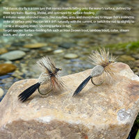 Mouches artificielles classiques pour la pêche à la mouche sèche, hameçons en acier barbelés, mouches artificielles multi-motifs, eau douce, rivière, ruisseau, truite, poisson-chaudron, équipement de pêche OEM