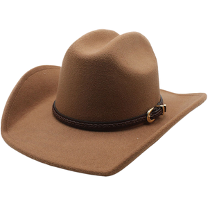 Chapeaux en feutre à large bord en laine vintage pour hommes et femmes, chapeau de gentleman, chapeau de cowgirl, chapeau de <span class=keywords><strong>jazz</strong></span>, style western cowboy - Product Image 1