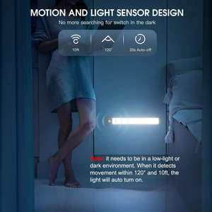 Lampe LED sous-armoire rechargeable sans fil avec détecteur de mouvement, intensité réglable, magnétique, pour cuisine, placard, escalier, intérieur - Product Image 2