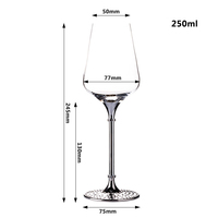 Gobelet en verre de luxe 250 ml, or rose, strass, cristal, diamant, verres à vin rouge pour mariage, fête