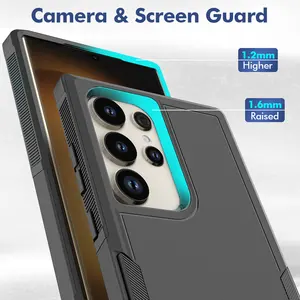 Capa protetora 2 em 1 TPU PC híbrida para celular, capas à prova de choque 360°, novidade de Samsung Galaxy S24 ultra, mais novo modelo, 2024