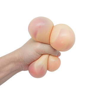 Nieuw Ontwerp Gevuld Met Water Testikel Druk Bal Nieuwigheid Prank Speelgoed Masturbatie Speelgoed Zacht Tpr Squeeze Natte Ballen Bal - Product Image 1