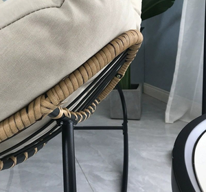 Fauteuil <span class=keywords><strong>à</strong></span> <span class=keywords><strong>bascule</strong></span> moderne en rotin, confortable, en tissu, pour adultes, chambre, appartement, intérieur, extérieur, balcon, villa - Product Image 6