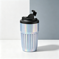 Nouvelle conception, gobelet isotherme en acier inoxydable à double paroi de 12 oz, pour bubble tea, bière, café, vente en gros, peinture arc-en-ciel, sans BPA