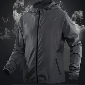 Bán Buôn Mùa Hè Của Nam Giới Giản Dị Lỏng Áo Gió Đội Mũ Trùm đầu Cổ Áo Dây Kéo Đóng Cửa Thể Thao Ngoài Trời Chạy Áo Khoác Cho Đi Bộ Đường Dài Đi Xe Đạp - Product Image 4