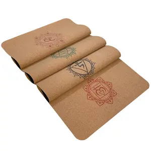 100% Natural Tree Rubber Recycled Private Label Eco Friendly Cork Yoga Mat