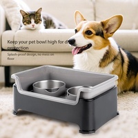 Gamelle pour animaux de compagnie tendance et écologique en acier inoxydable et plastique, antidérapante, anti-déversement et anti-gaspillage, vente en gros