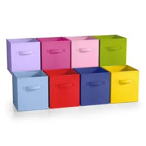 Household Closet Organizer Under Bed Boxes Non Woven Fabric Foldable Storage Cube Bin Box For Toy Clothes