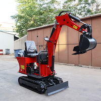 Mini-excavatrice sur chenilles Soosan de 0,8 tonne avec godet de 0,03 m, moteur Koop de 7600 W - Ultra compacte pour une utilisation en jardin et en intérieur, garantie d'un an